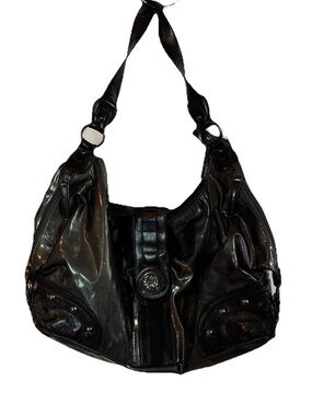 BCBGeneration - Black Faux Leather Hobo Shoulder Large Bag Purse 19”L 23”H 4”W